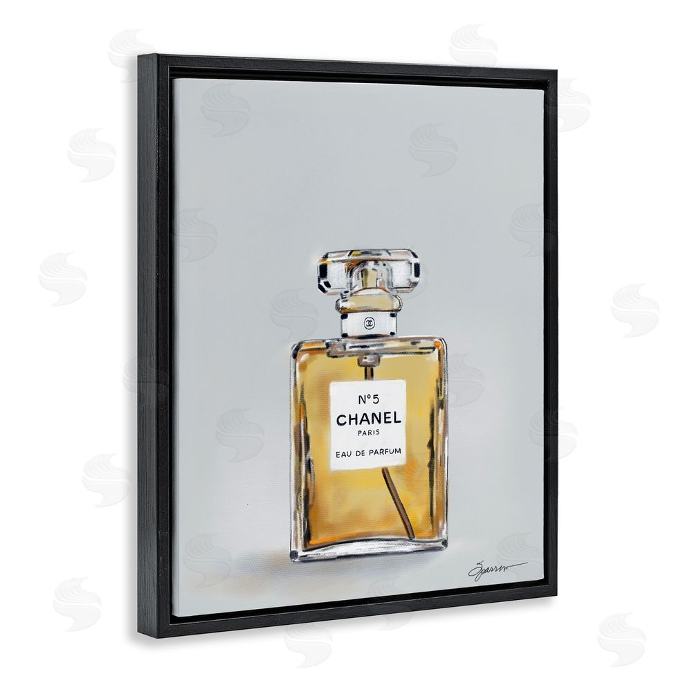 Mary Sparrow Elegant Luxury Perfume Black Floating Frame Canvas Wall Art Print