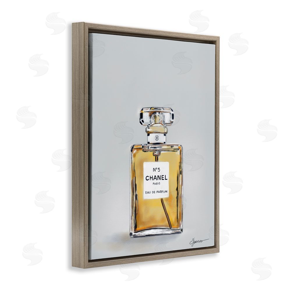 Mary Sparrow Elegant Luxury Perfume Brown Floating Frame Canvas Wall Art Print