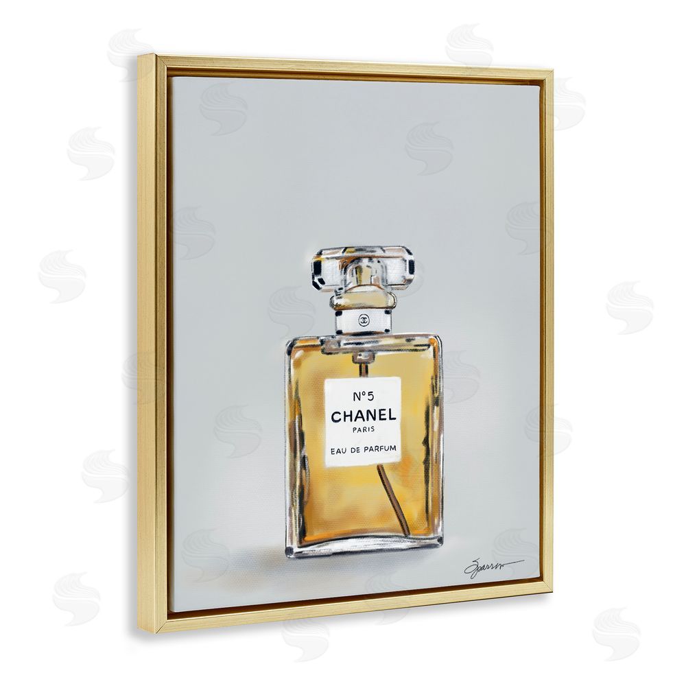 Mary Sparrow Elegant Luxury Perfume Gold Floating Frame Canvas Wall Art Print