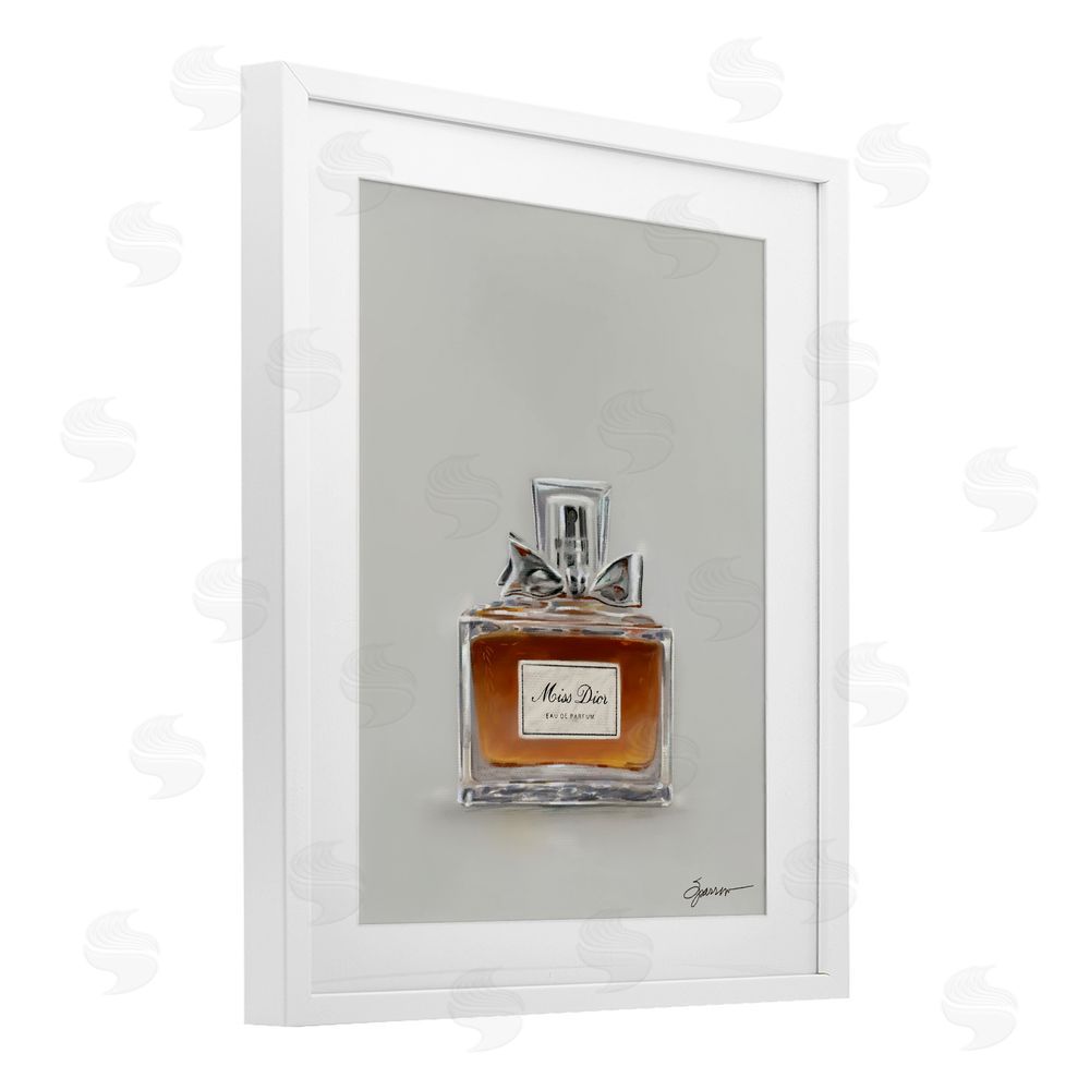 Mary Sparrow Elegant Fragrance with Bow White Framed Print Under Glass with Mat Wall Art