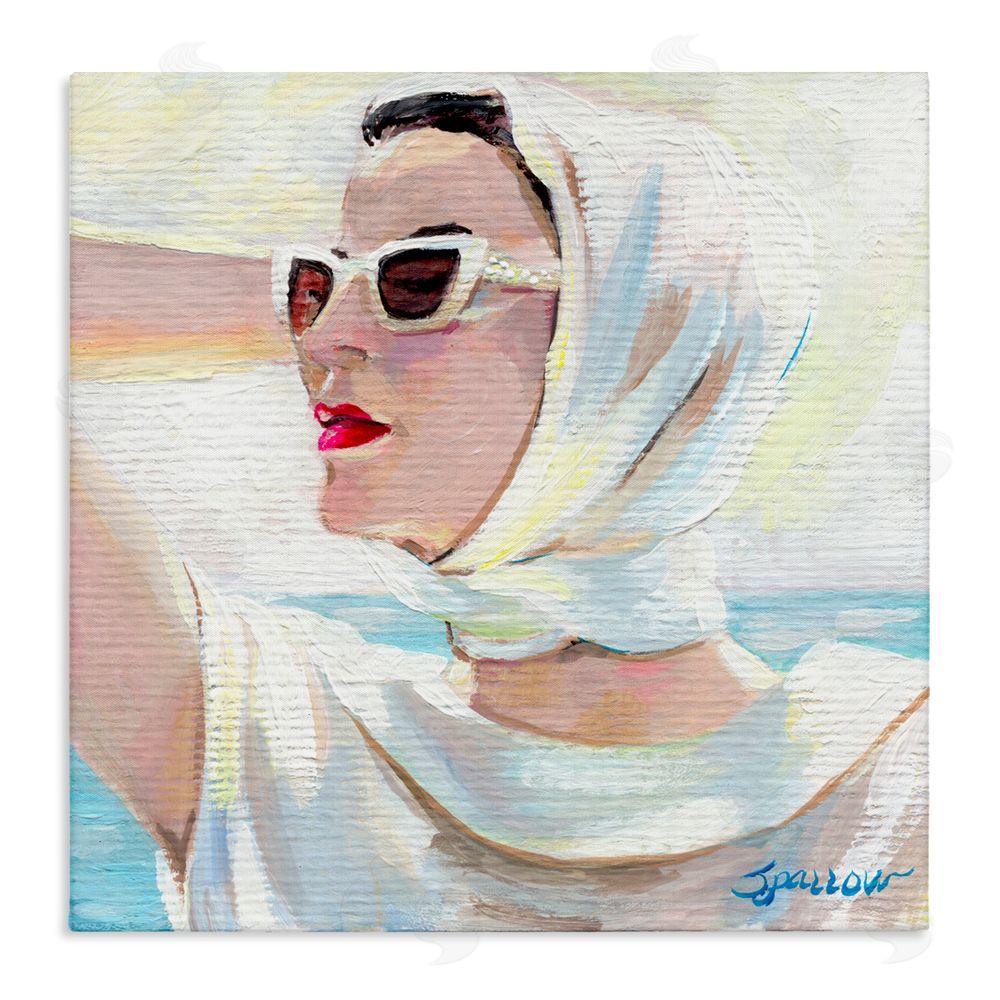 Mary Sparrow Timeless Stylish White Sunglasses Canvas Wall Art Print