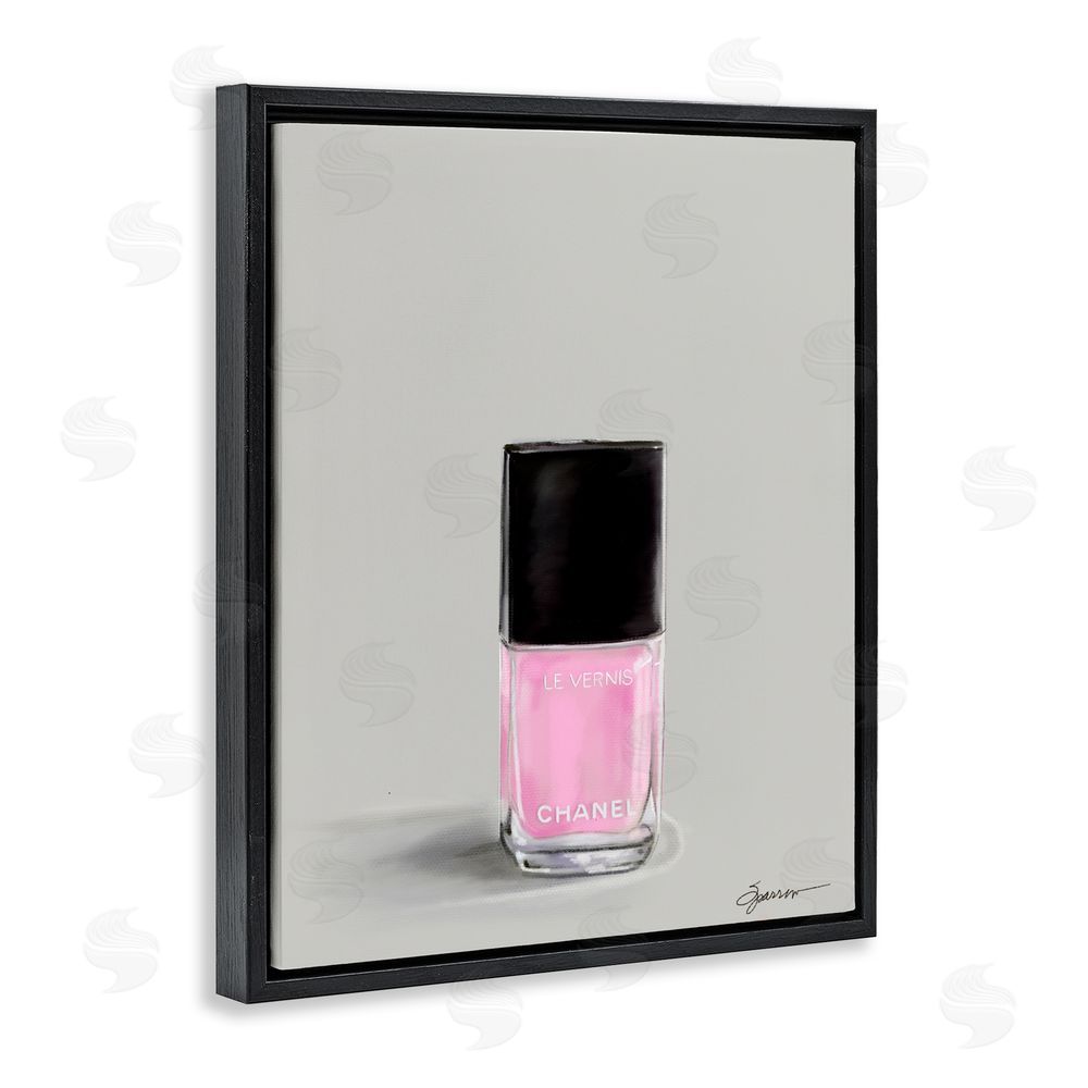 Mary Sparrow Pink Luxury Nail Polish Black Floating Frame Canvas Wall Art Print