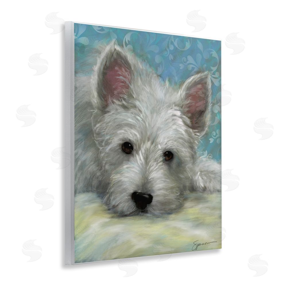 Mary Sparrow Lazy Day White Terrier Wall Plaque Art Print