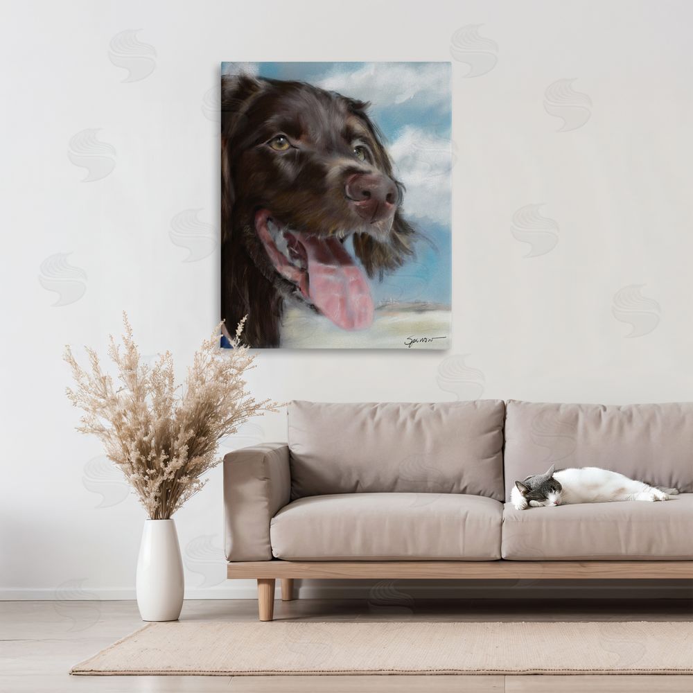 Mary Sparrow Happy Face Dog & Clouds Canvas Art on Wall