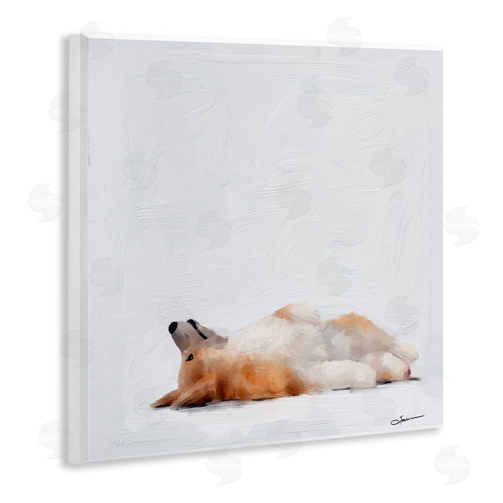 Mary Sparrow Resting Daydreamer Corgi Wall Plaque Art Print