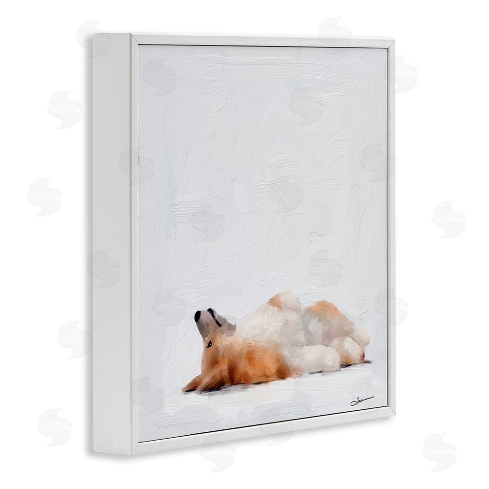 Mary Sparrow Resting Daydreamer Corgi White Framed Giclee Wall Art Print