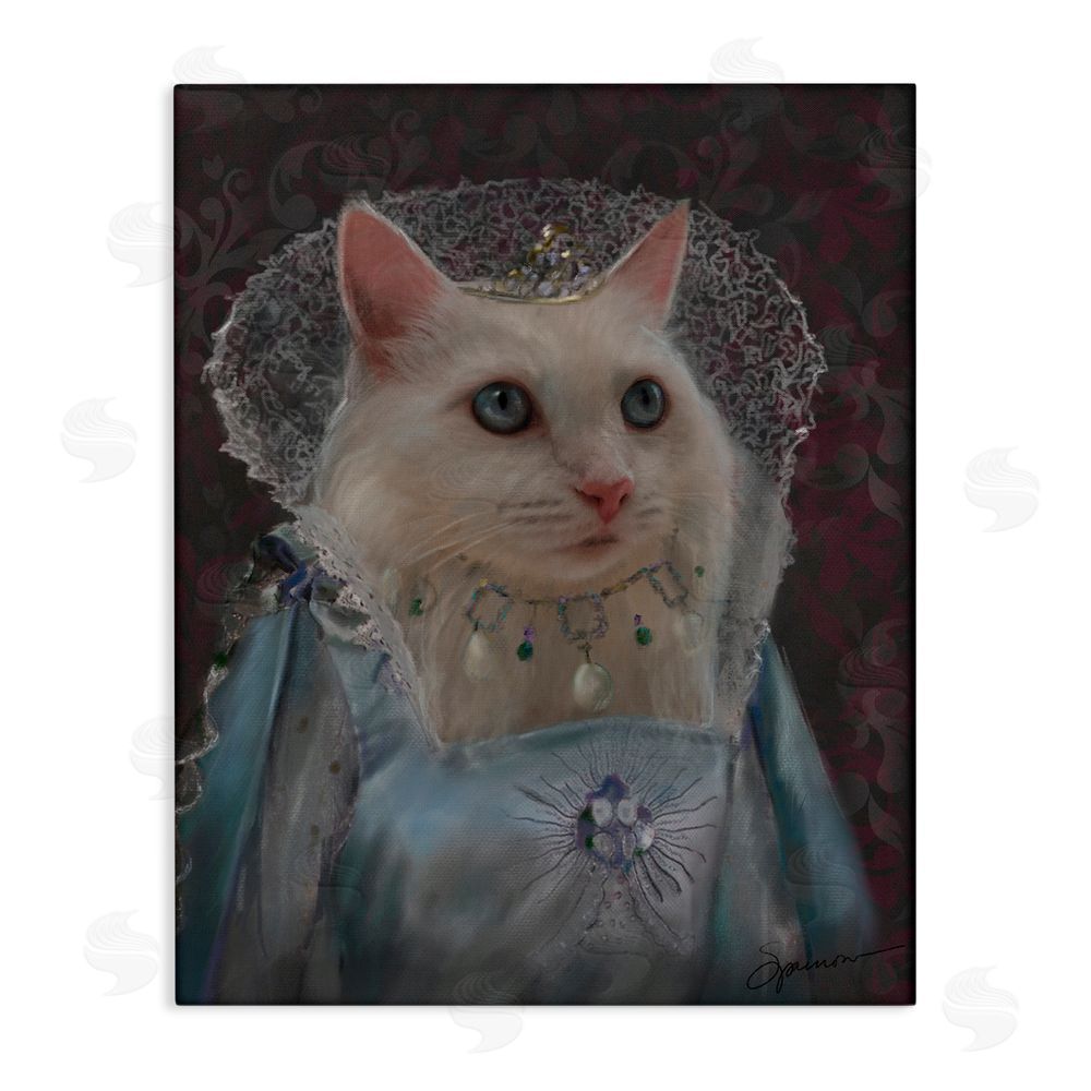 Mary Sparrow Long Live Queen Cat Canvas Wall Art Print