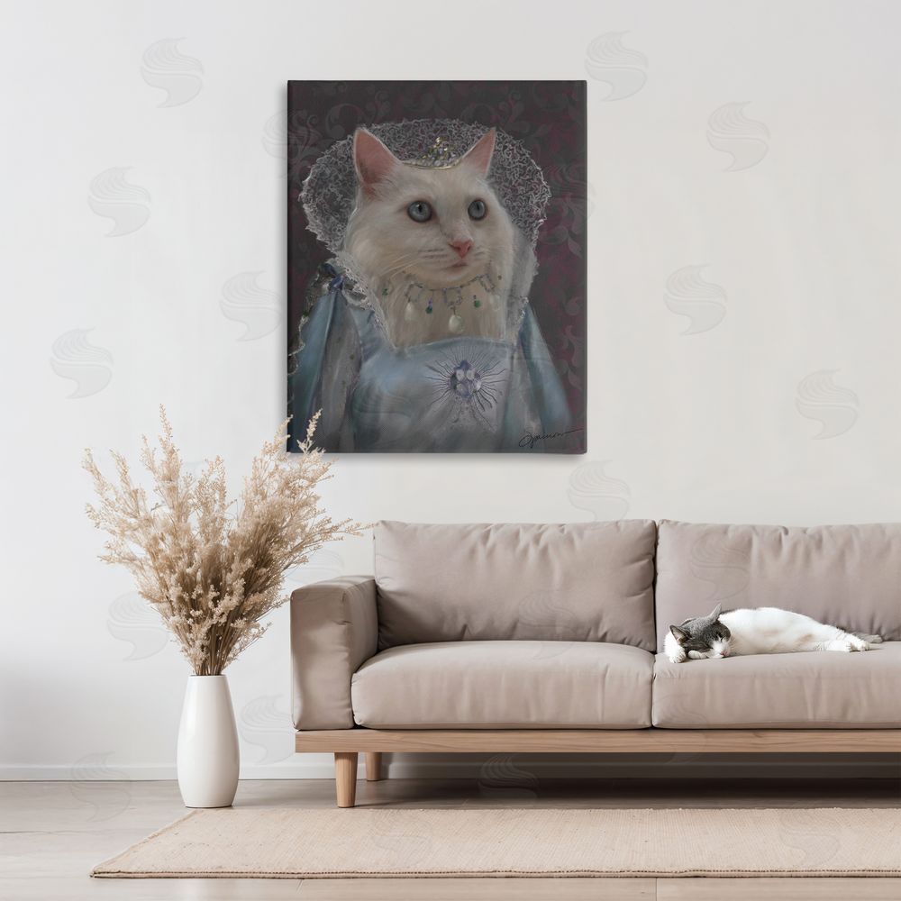 Mary Sparrow Long Live Queen Cat Canvas Art on Wall