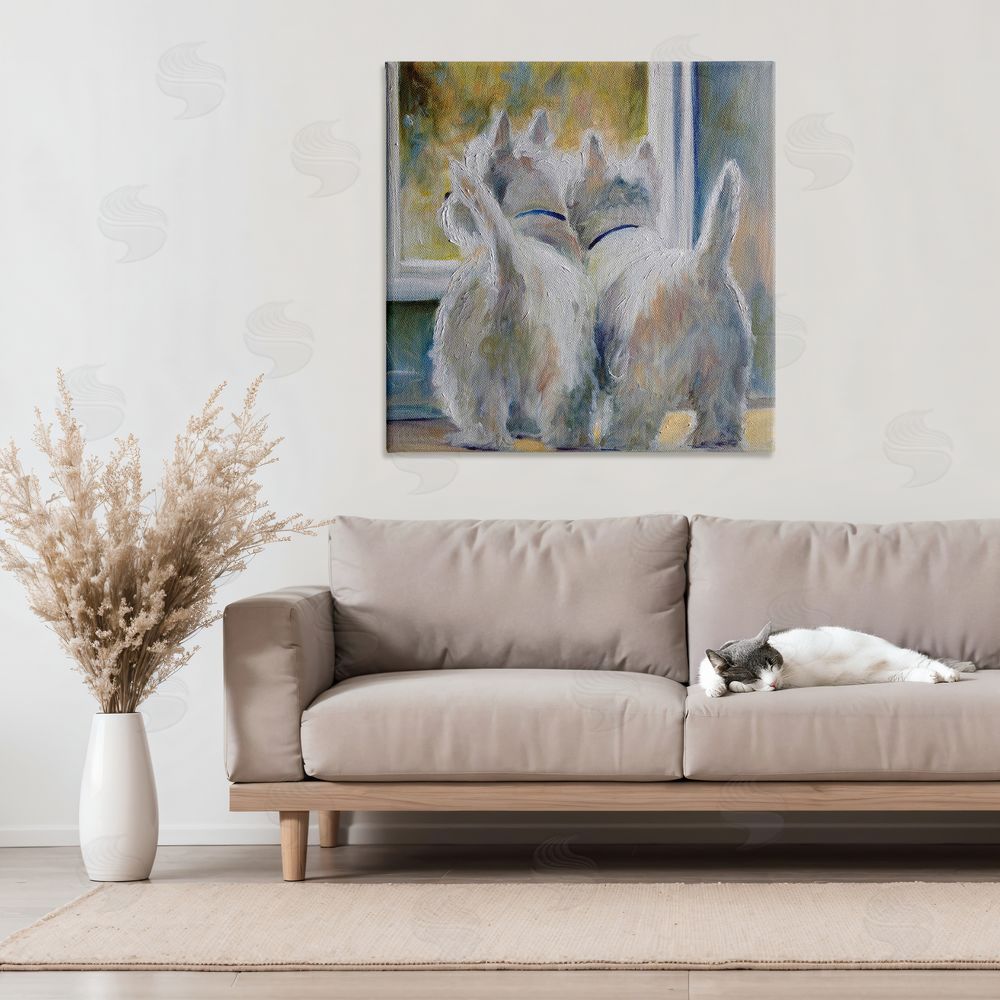 Mary Sparrow Five O'Clock Watching Dogs Canvas Art on Wall