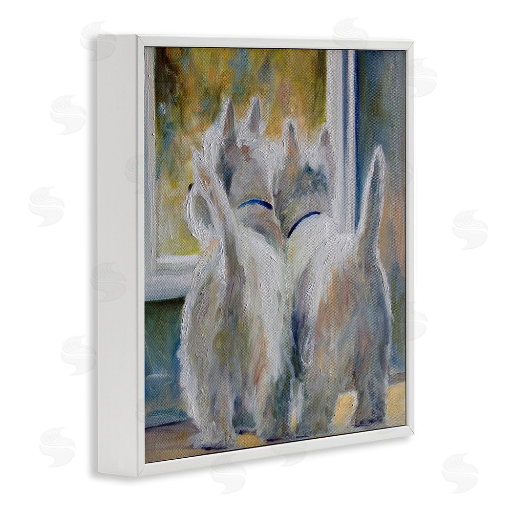 Mary Sparrow Five O'Clock Watching Dogs White Framed Giclee Wall Art Print
