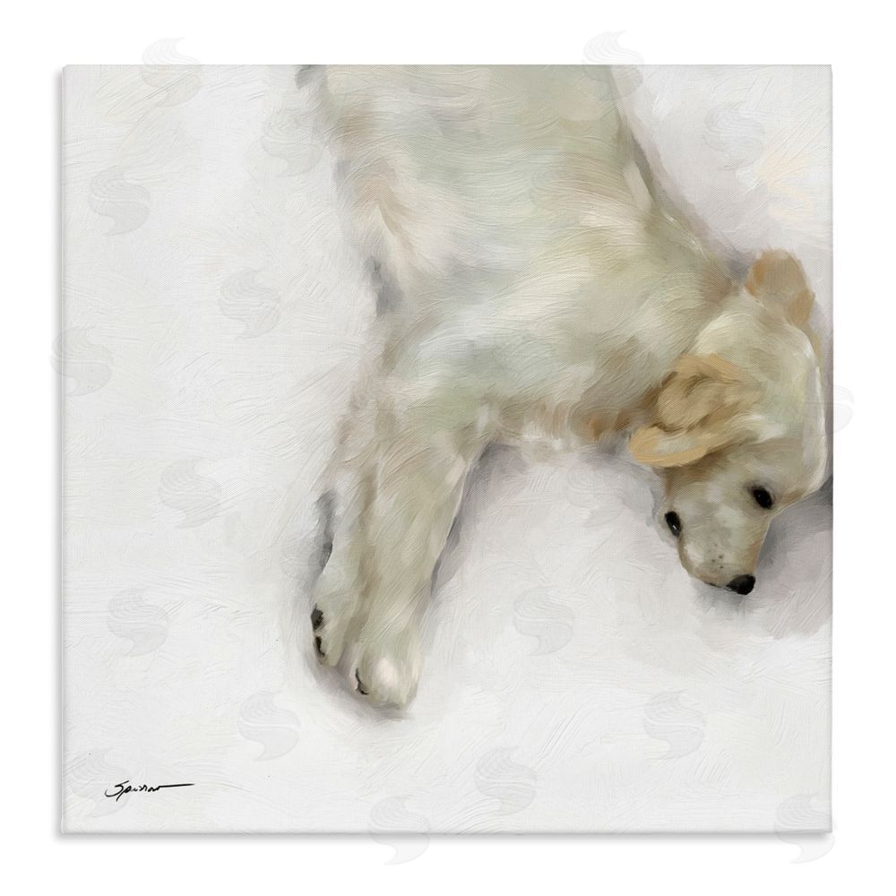 Mary Sparrow Sweet Cream Sleeping Puppy Canvas Wall Art Print