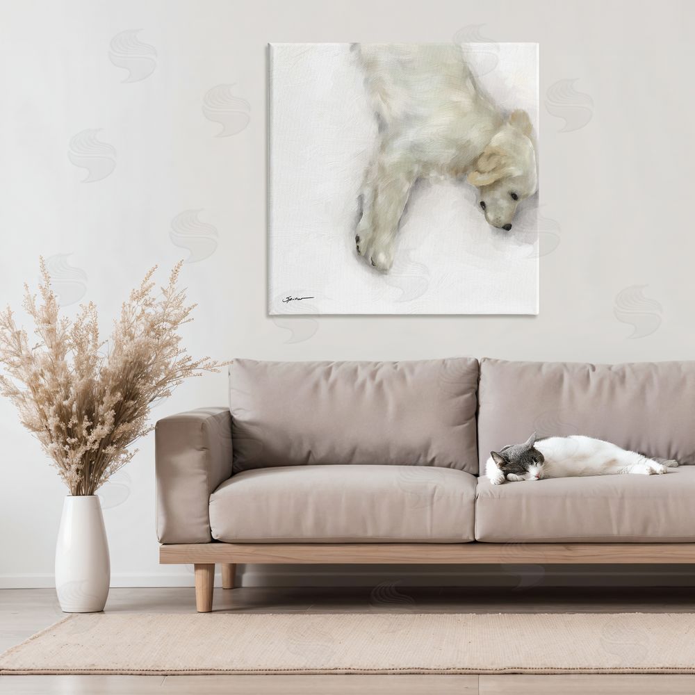 Mary Sparrow Sweet Cream Sleeping Puppy Canvas Art on Wall