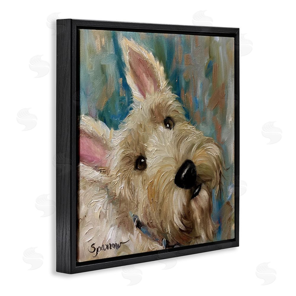 Mary Sparrow Good As Gold Terrier Black Floating Frame Canvas Wall Art Print