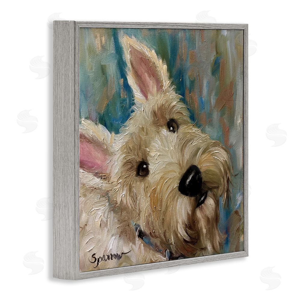Mary Sparrow Good As Gold Terrier Gray Framed Giclee Wall Art Print