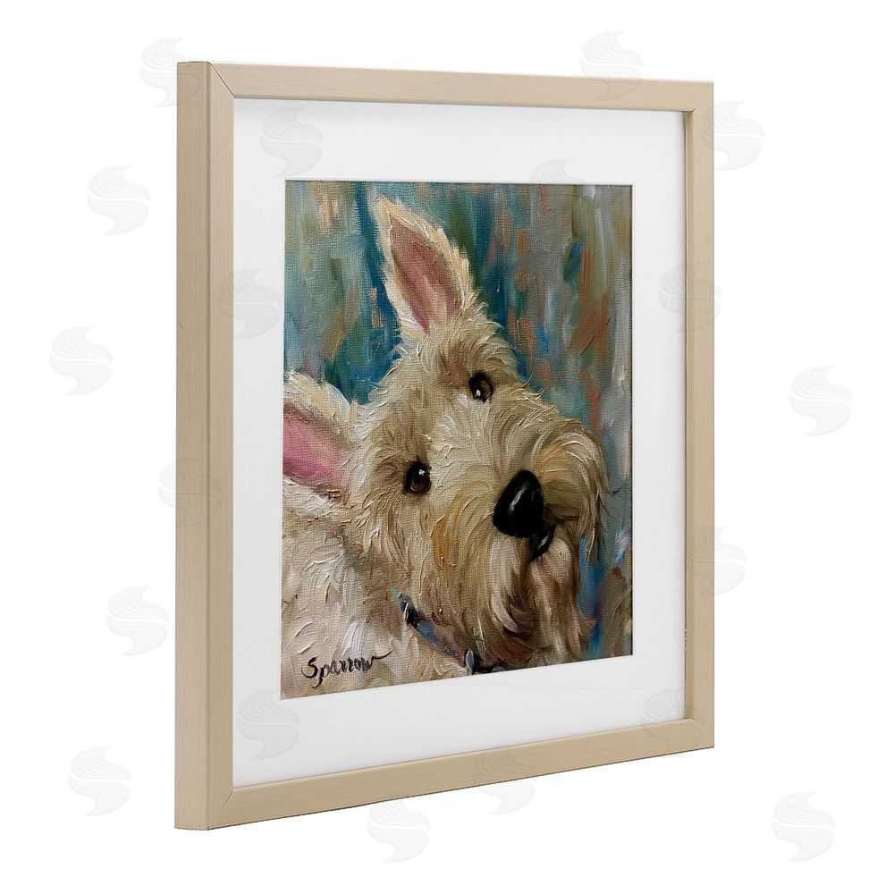 Mary Sparrow Good As Gold Terrier Birch Framed Print Under Glass with White Mat Wall Art