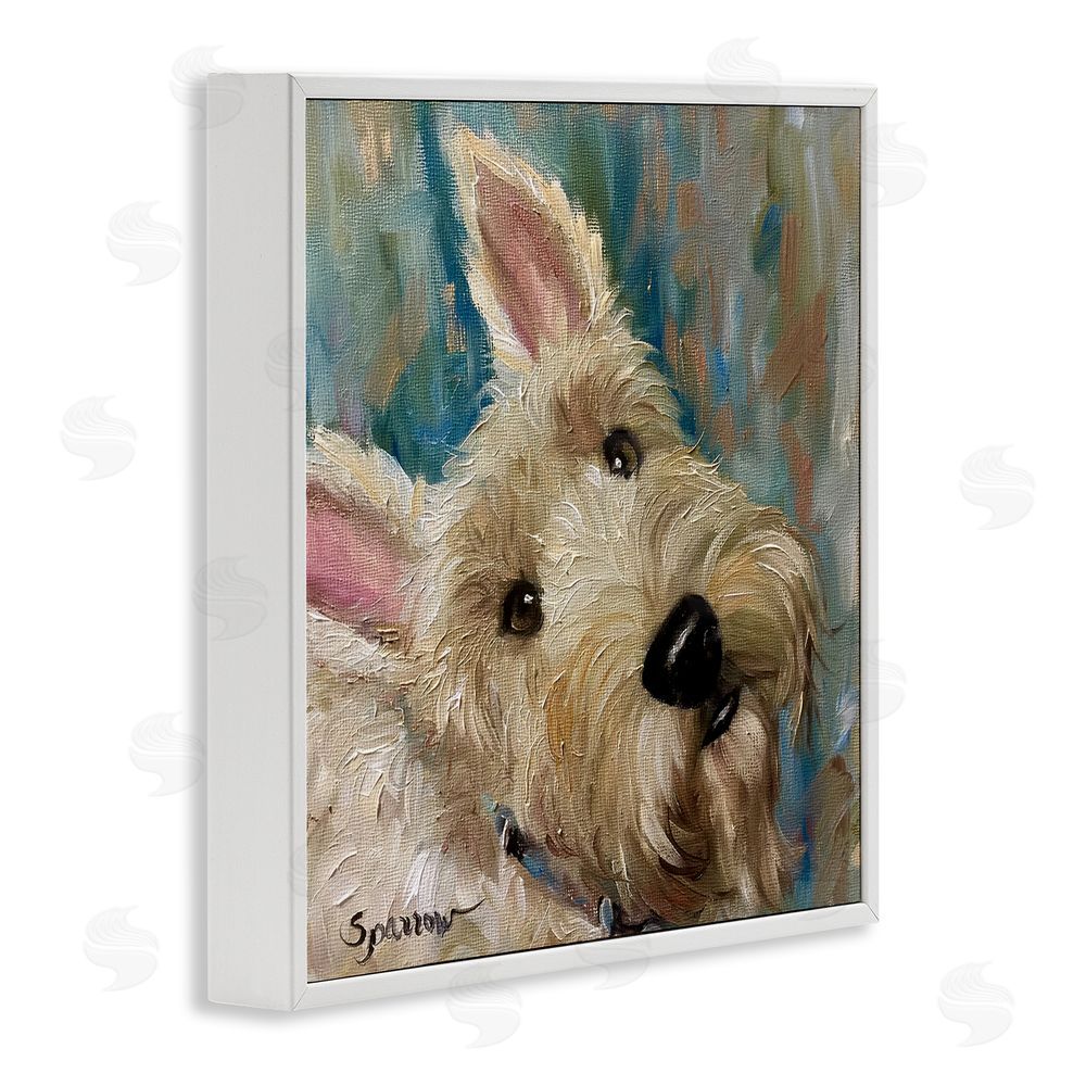 Mary Sparrow Good As Gold Terrier White Framed Giclee Wall Art Print