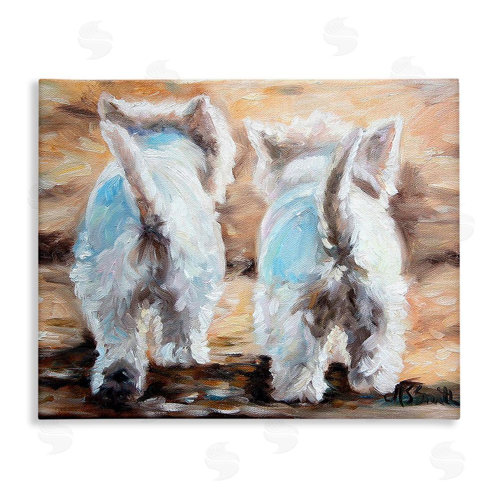 Mary Sparrow Farewell White Puppies Canvas Wall Art Print