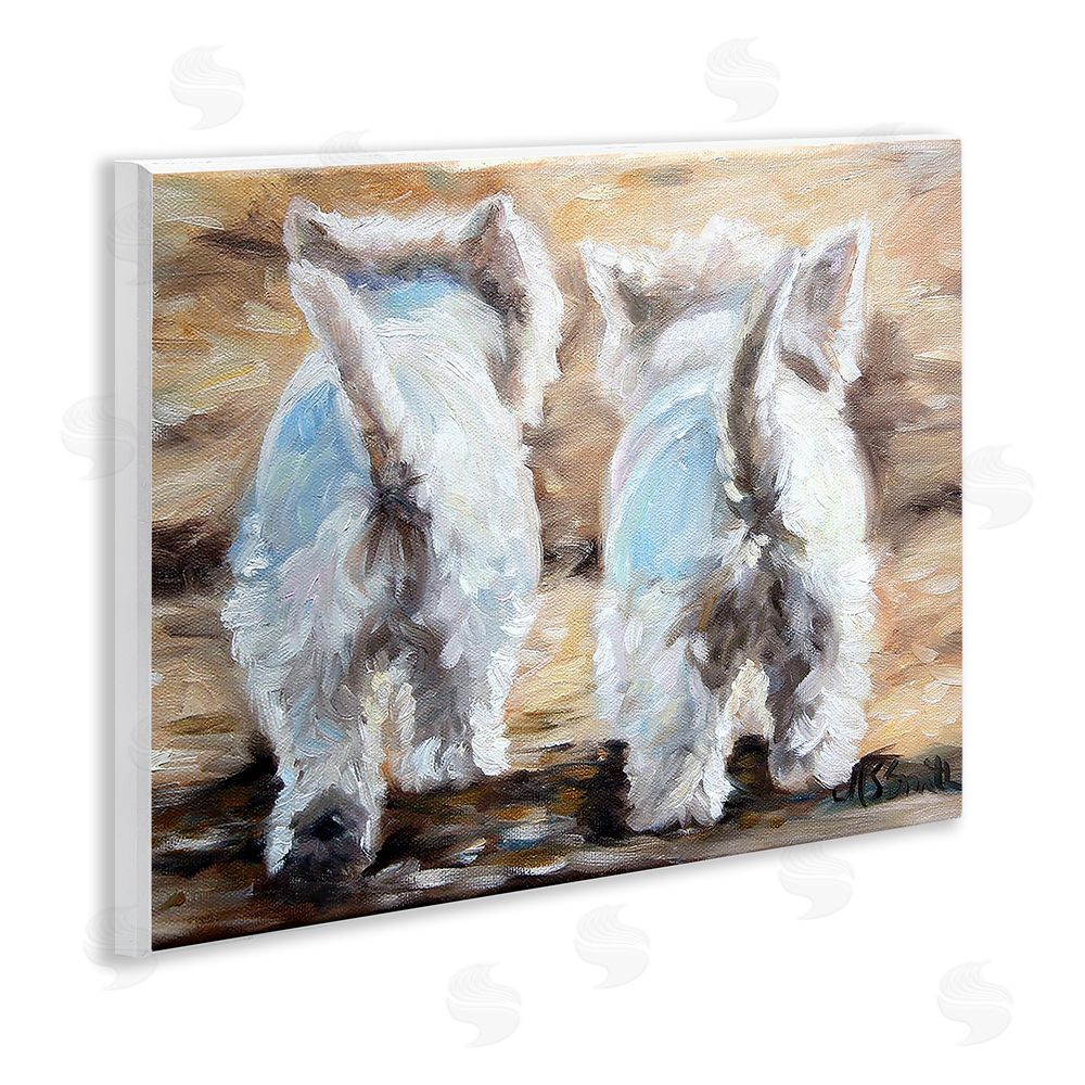 Mary Sparrow Farewell White Puppies Wall Plaque Art Print