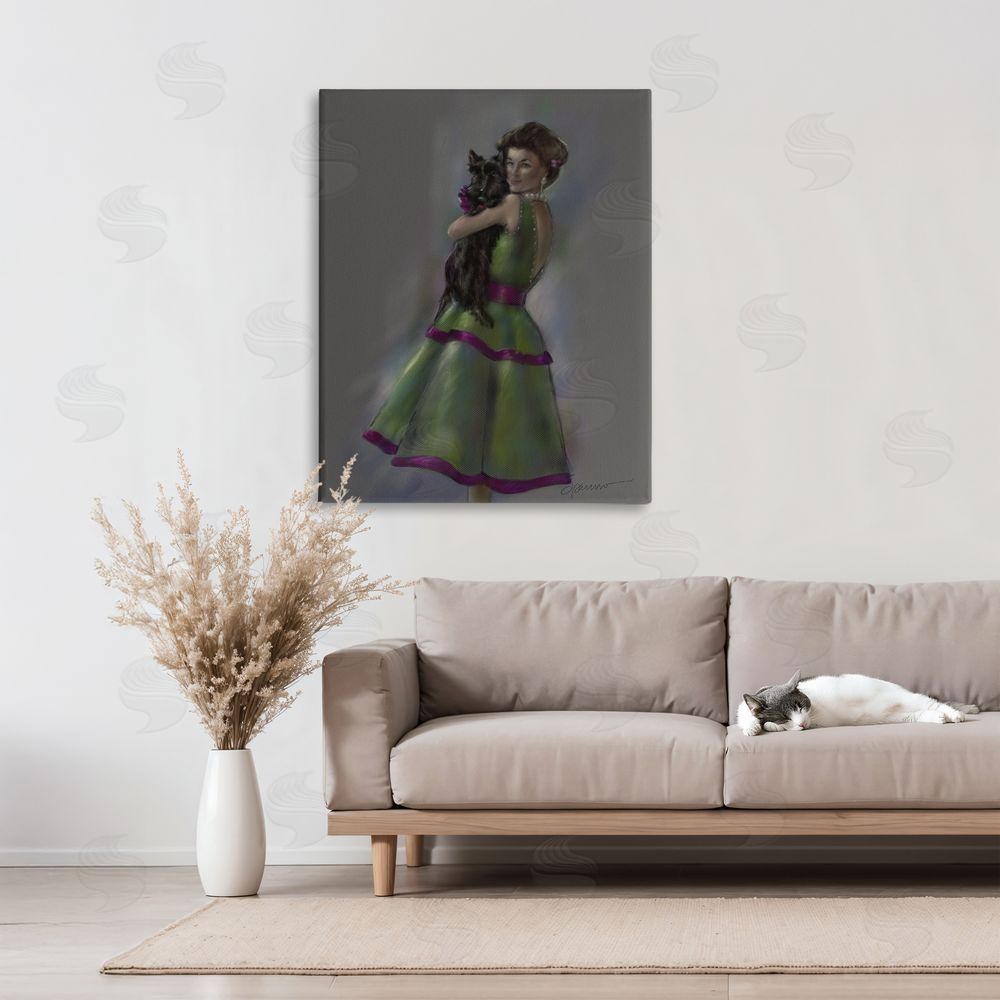 Mary Sparrow Scottie Love Woman & Dog Canvas Art on Wall