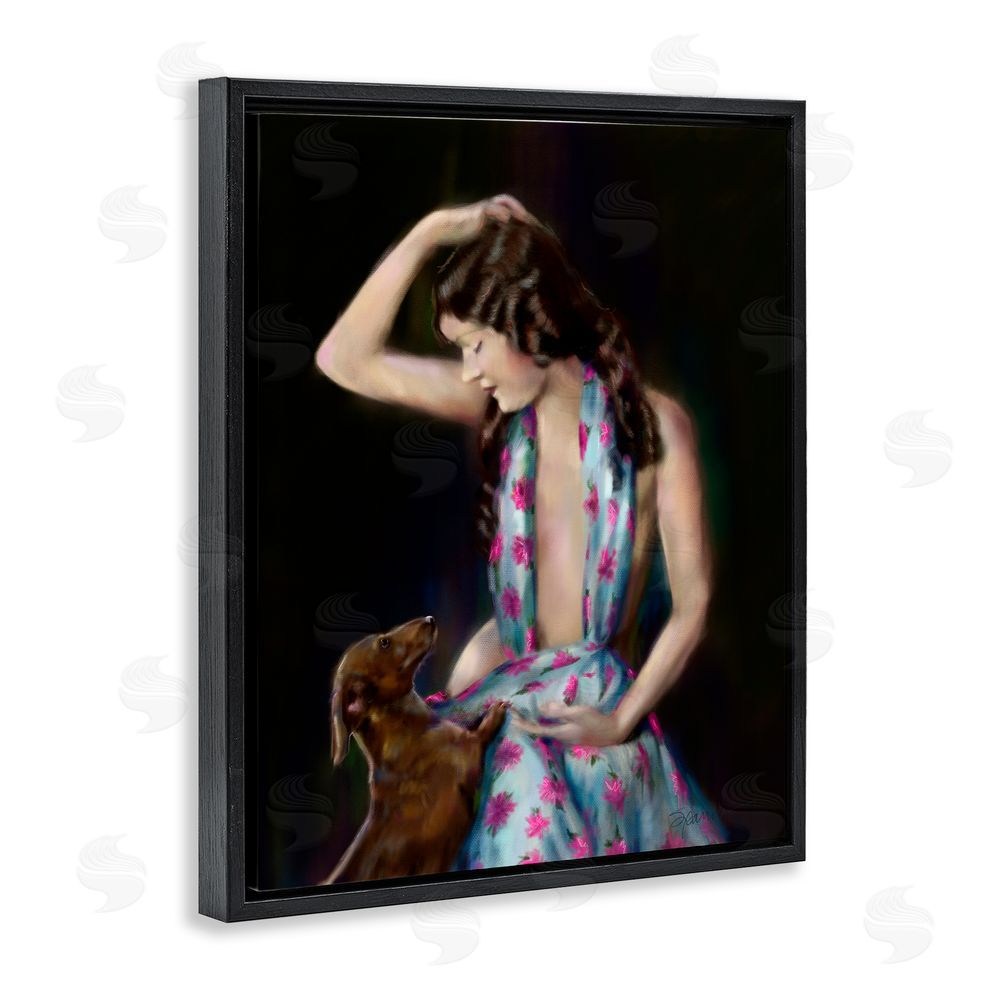 Mary Sparrow Let's Think About It Black Floating Frame Canvas Wall Art Print