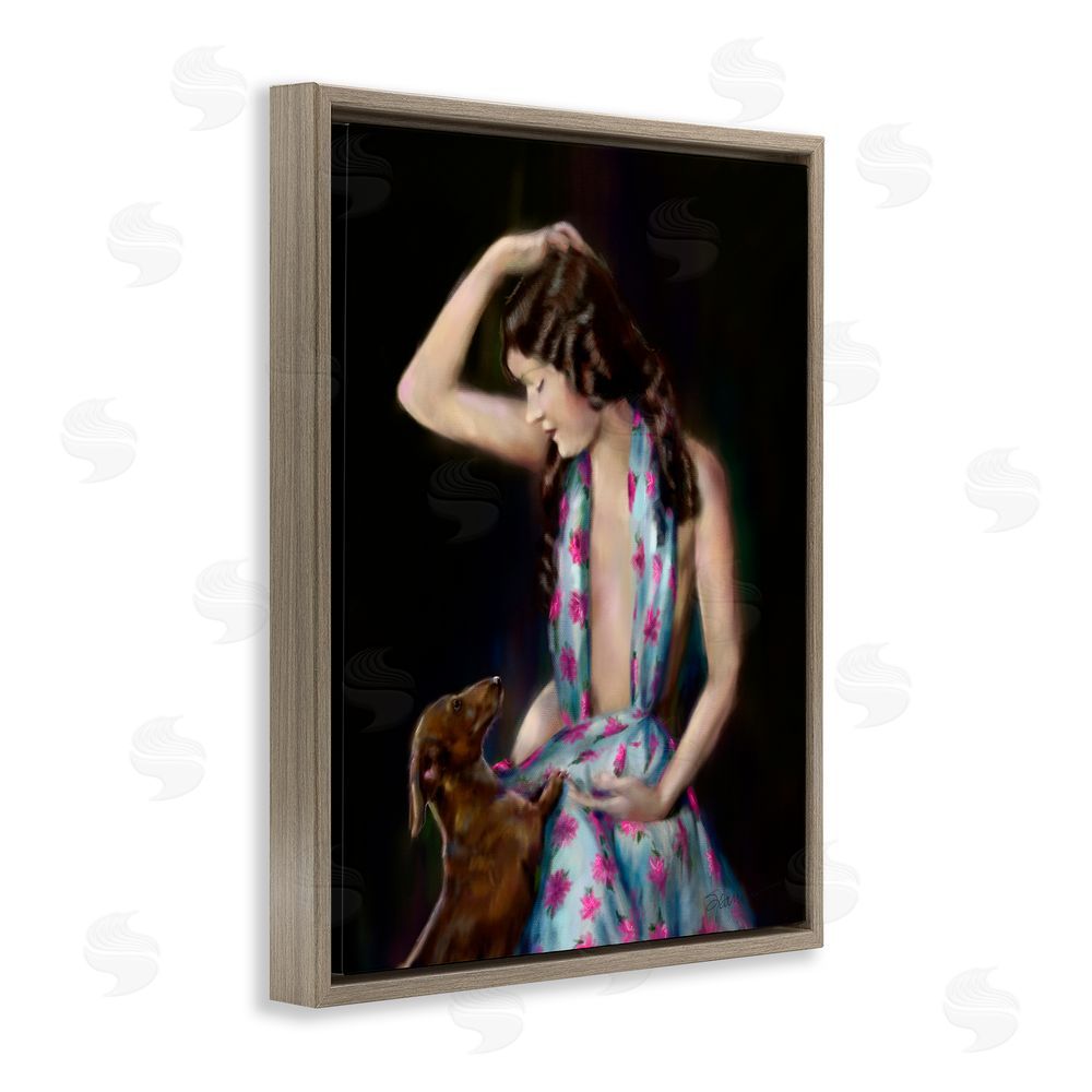 Mary Sparrow Let's Think About It Brown Floating Frame Canvas Wall Art Print