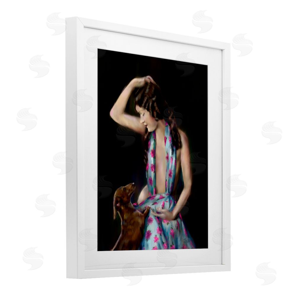 Mary Sparrow Let's Think About It White Framed Print Under Glass with Mat Wall Art