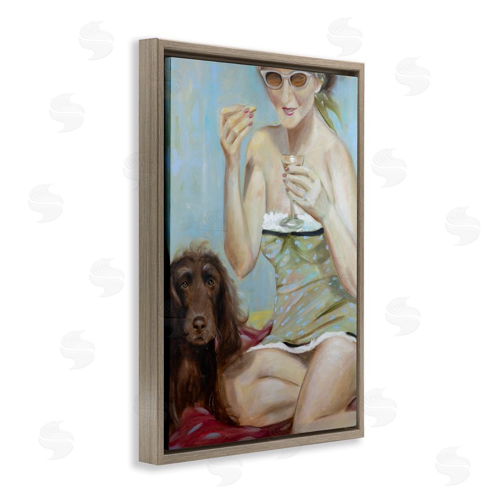 Mary Sparrow Saturday In The Park Brown Floating Frame Canvas Wall Art Print