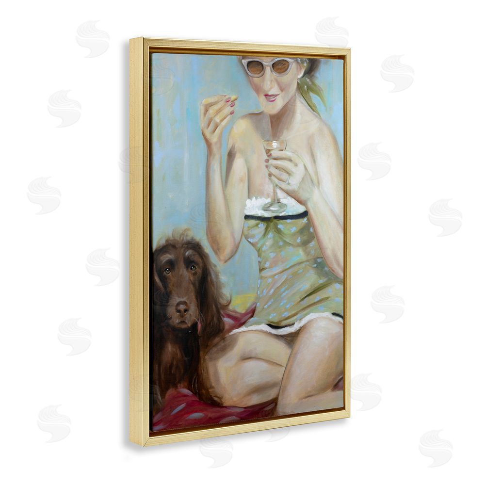 Mary Sparrow Saturday In The Park Gold Floating Frame Canvas Wall Art Print