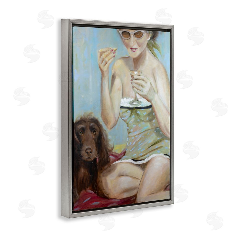 Mary Sparrow Saturday In The Park Gray Floating Frame Canvas Wall Art Print