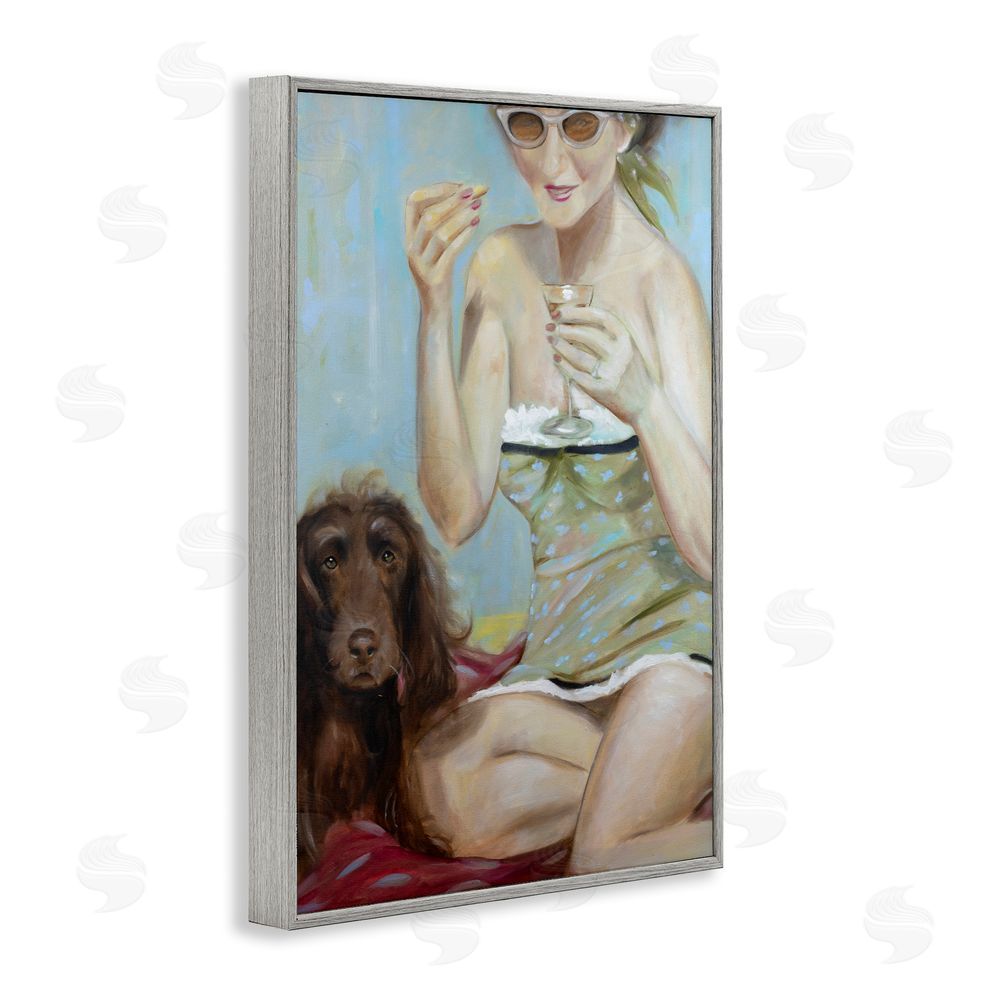 Mary Sparrow Saturday In The Park Gray Framed Giclee Wall Art Print
