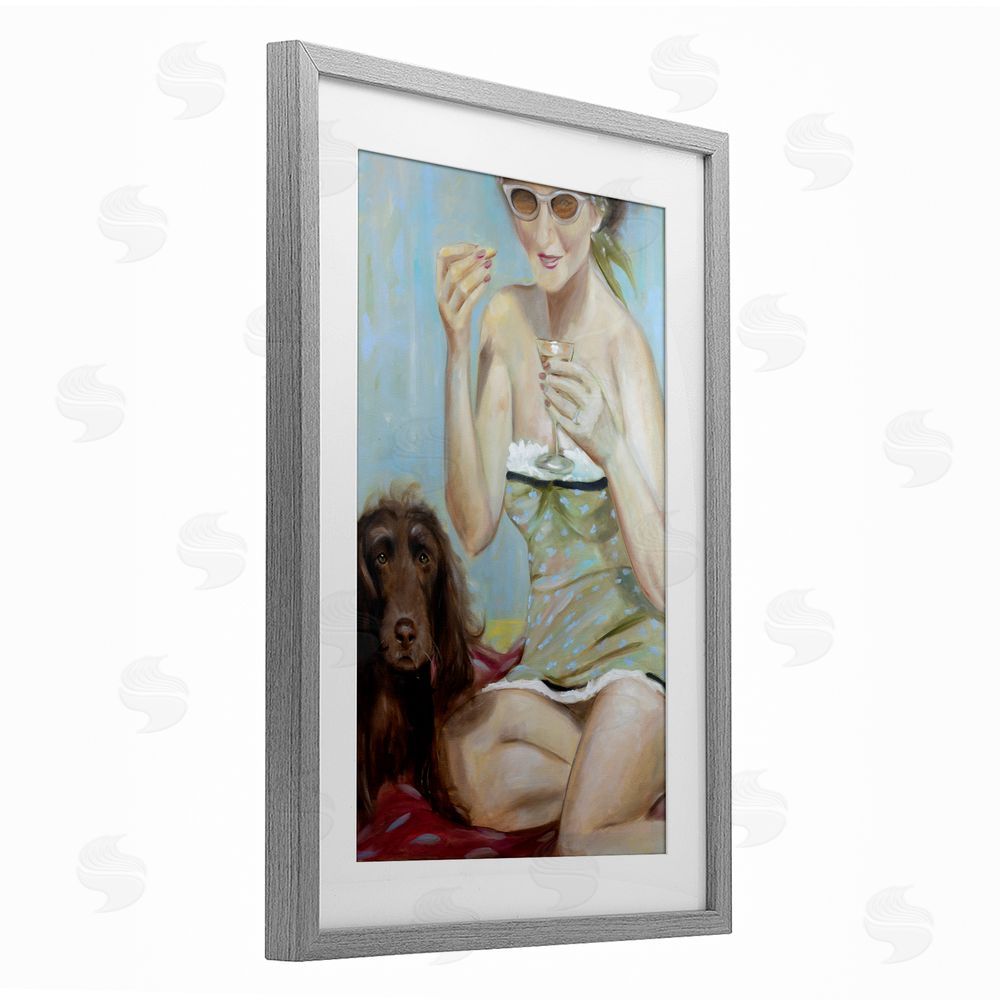 Mary Sparrow Saturday In The Park Gray Framed Print Under Glass with White Mat Wall Art