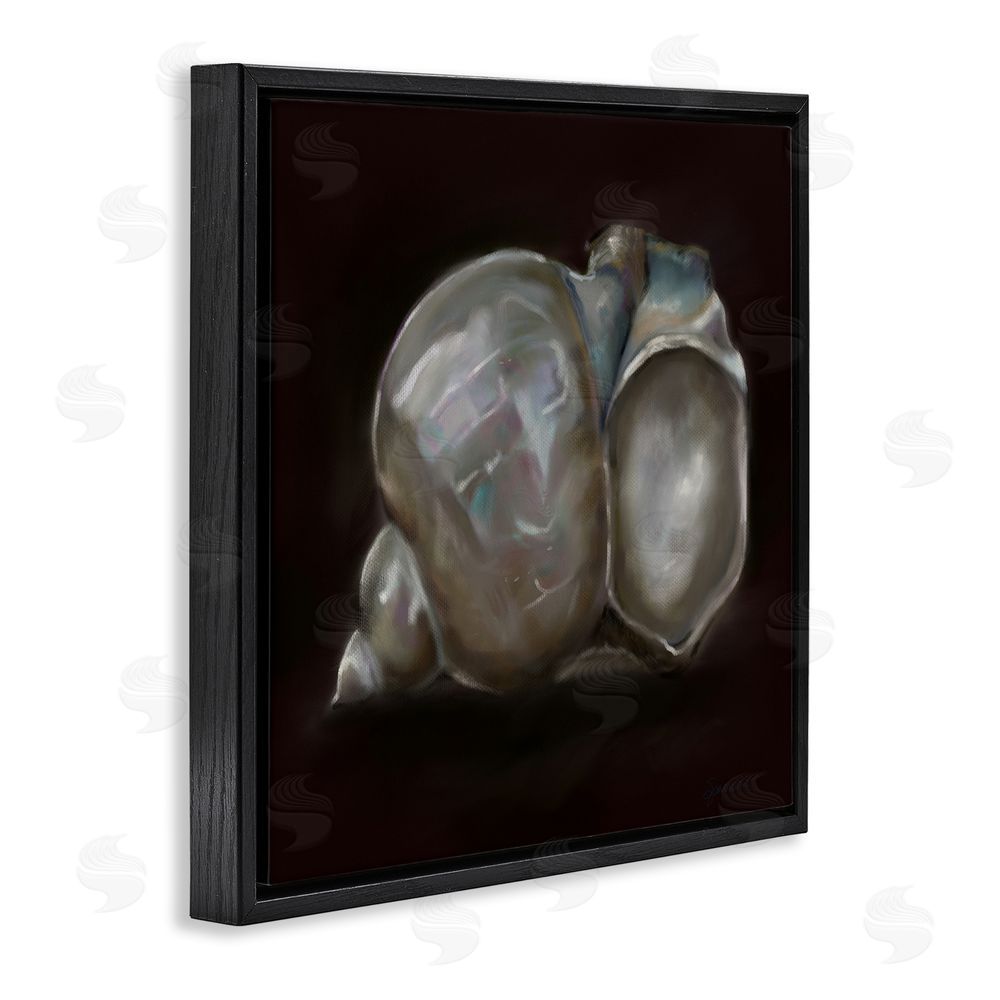 Mary Sparrow Treasure Of Sea Shell Black Floating Frame Canvas Wall Art Print