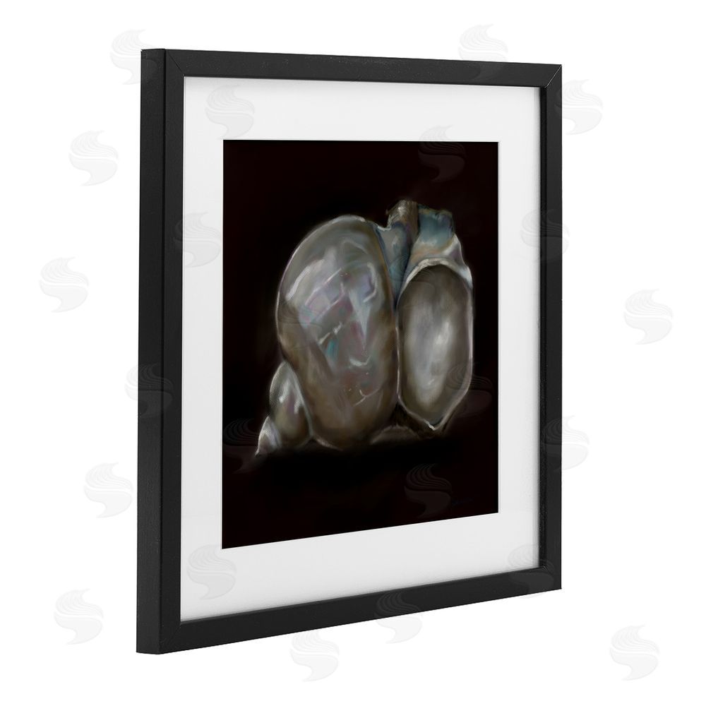 Mary Sparrow Treasure Of Sea Shell Black Framed Print Under Glass with White Mat Wall Art