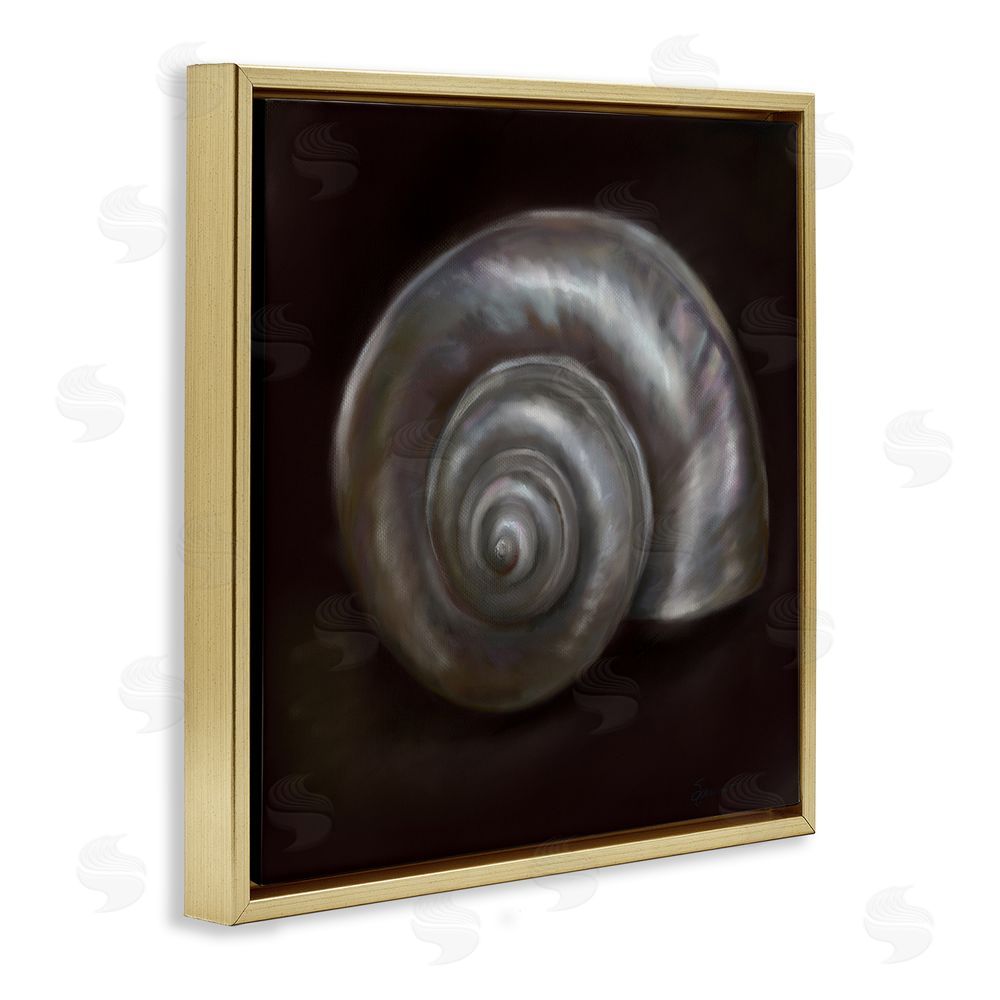 Mary Sparrow Spiral Treasure Of Sea Gold Floating Frame Canvas Wall Art Print