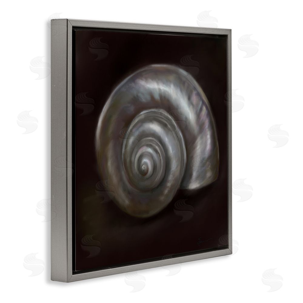 Mary Sparrow Spiral Treasure Of Sea Gray Floating Frame Canvas Wall Art Print