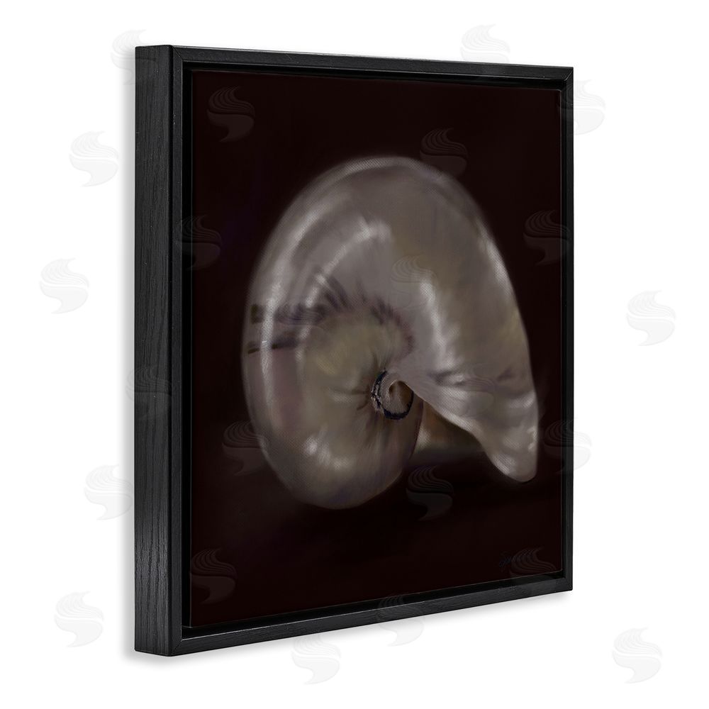 Mary Sparrow Seashell Treasure of Sea Black Floating Frame Canvas Wall Art Print