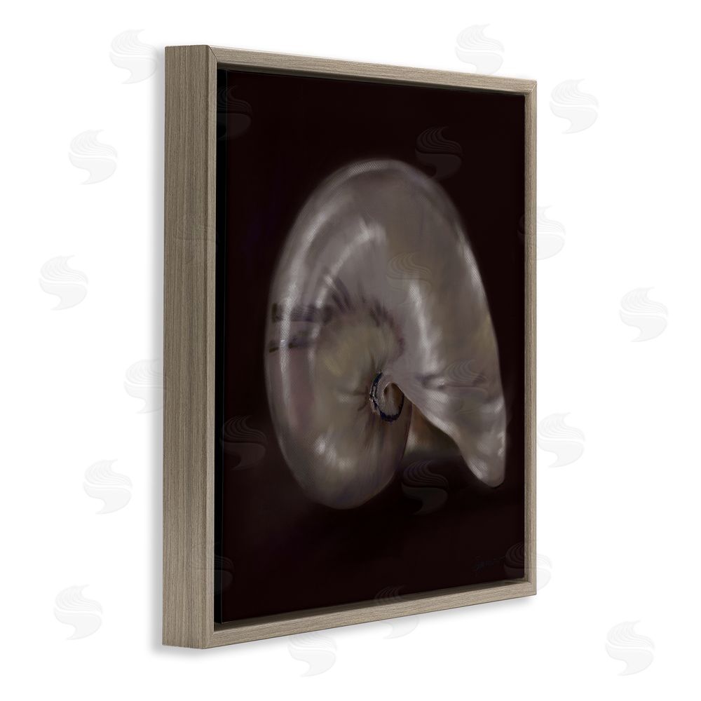 Mary Sparrow Seashell Treasure of Sea Brown Floating Frame Canvas Wall Art Print