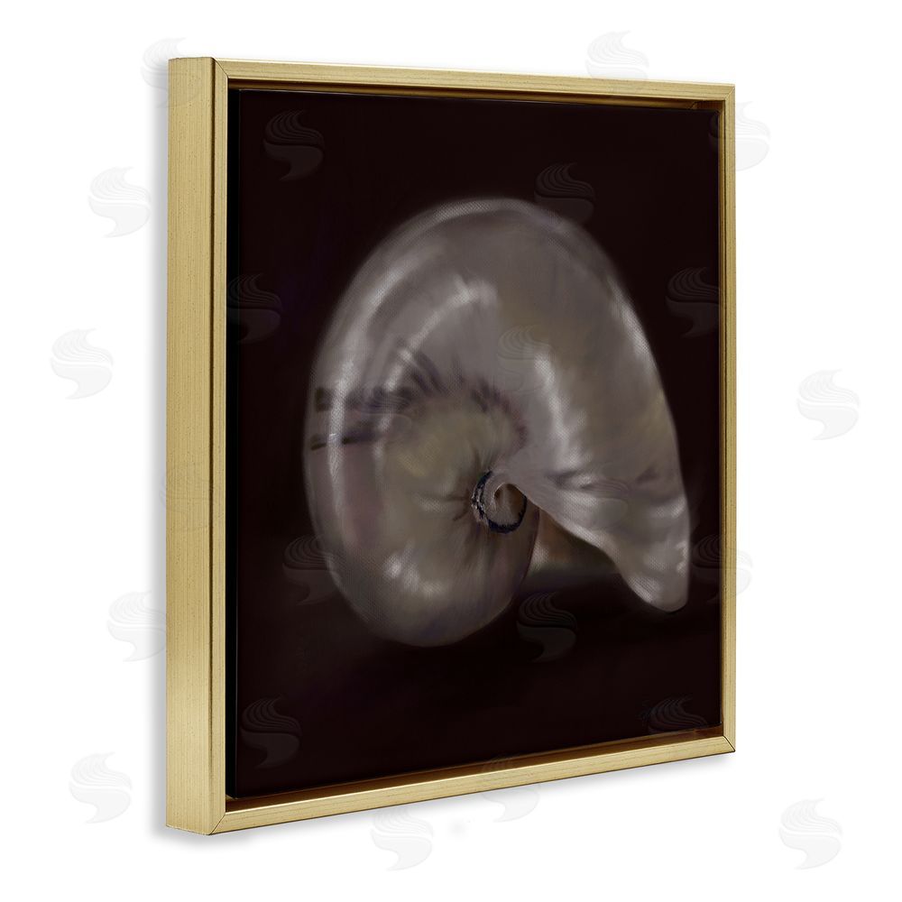 Mary Sparrow Seashell Treasure of Sea Gold Floating Frame Canvas Wall Art Print