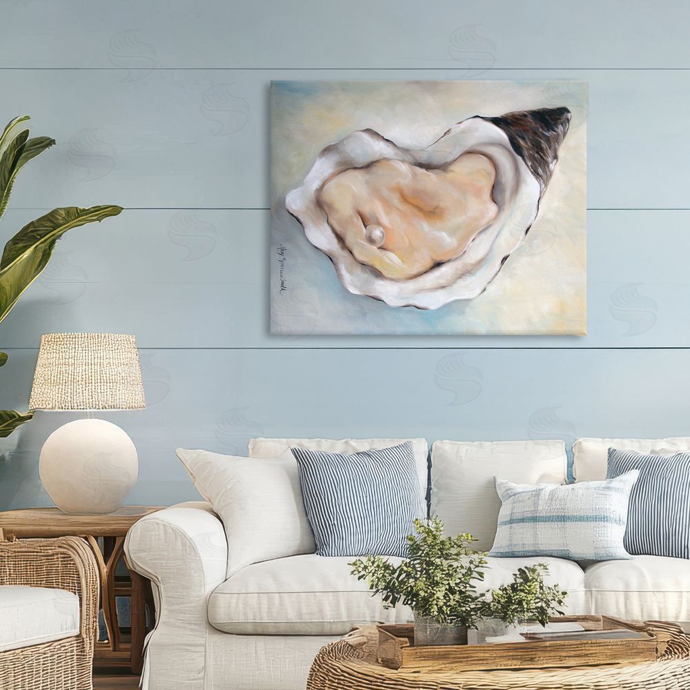 Mary Sparrow Luminescent Oyster Pearl Canvas Art on Wall