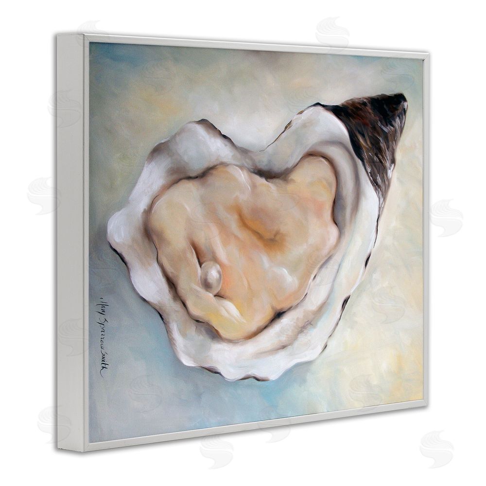 Mary Sparrow Luminescent Oyster Pearl White Framed Giclee Wall Art Print