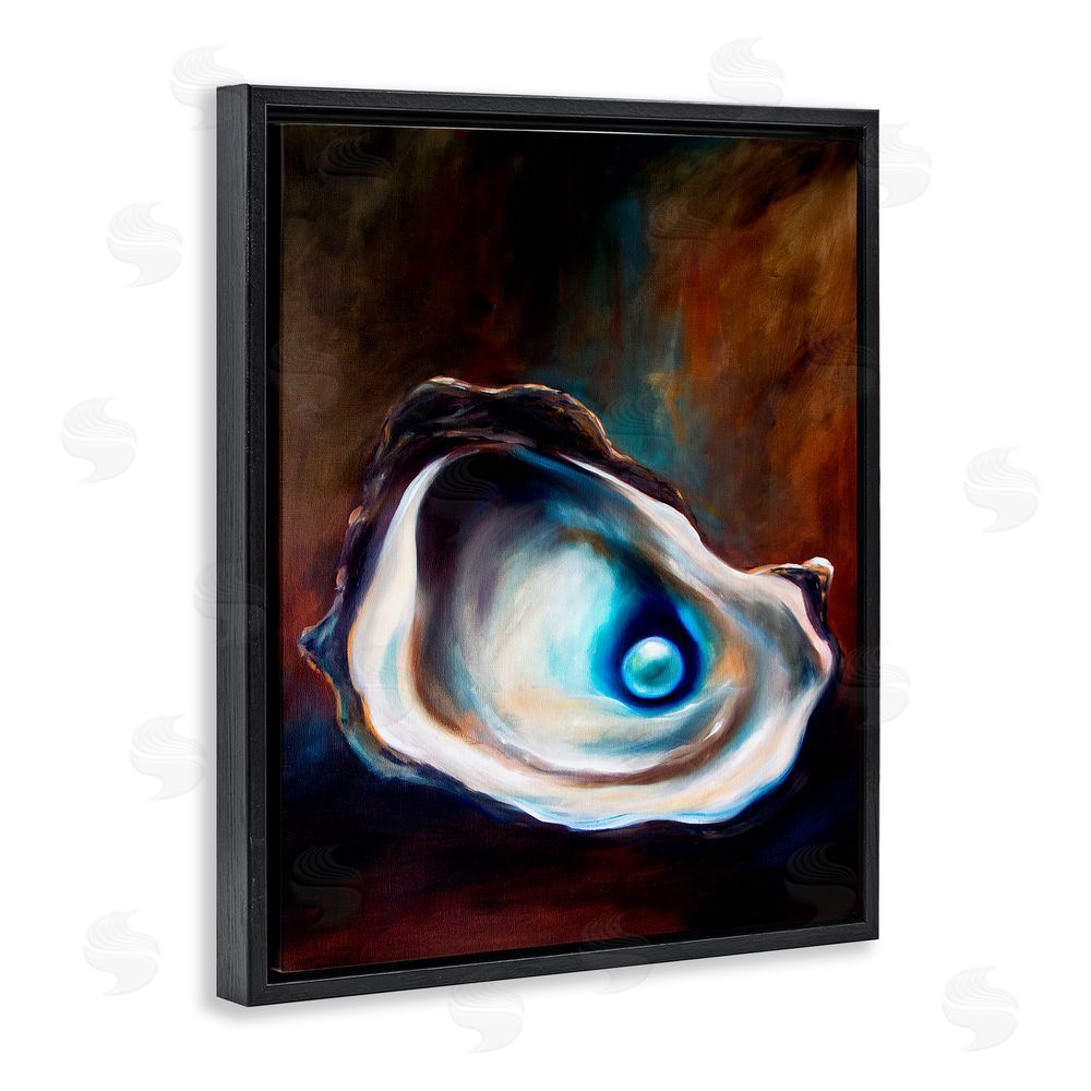 Mary Sparrow Hidden Treasure Pearl Black Floating Frame Canvas Wall Art Print