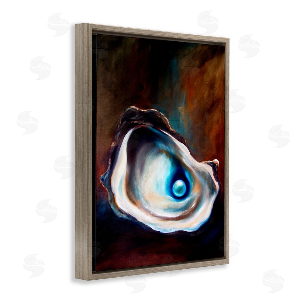 Mary Sparrow Hidden Treasure Pearl Brown Floating Frame Canvas Wall Art Print