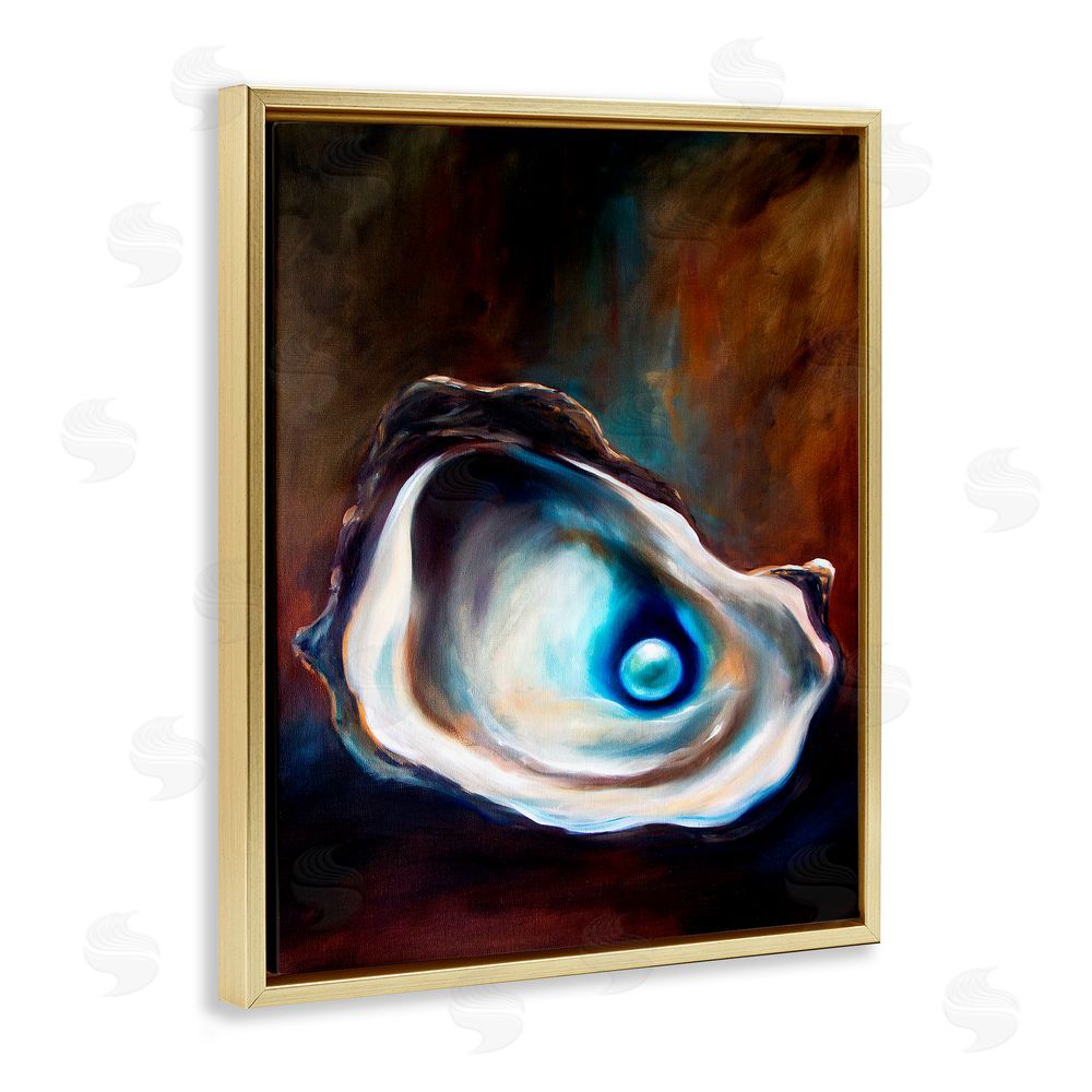 Mary Sparrow Hidden Treasure Pearl Gold Floating Frame Canvas Wall Art Print