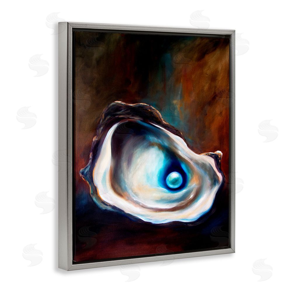 Mary Sparrow Hidden Treasure Pearl Gray Floating Frame Canvas Wall Art Print