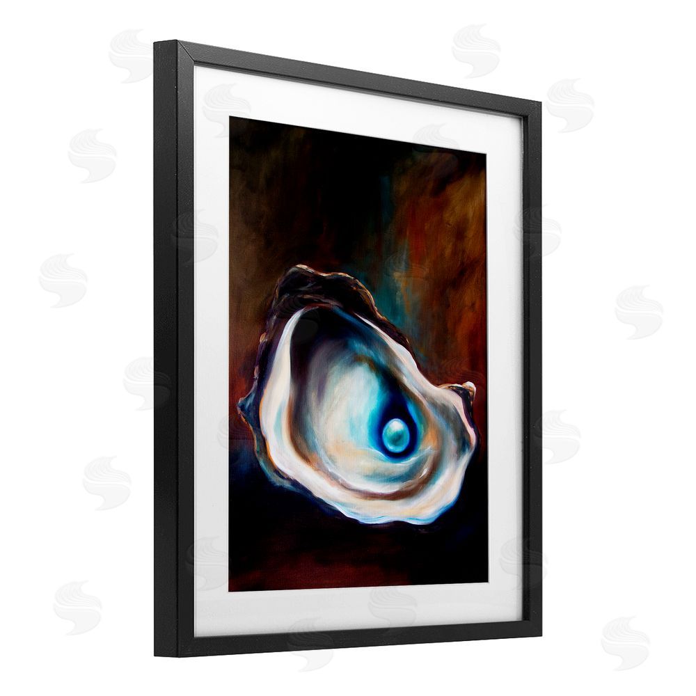 Mary Sparrow Hidden Treasure Pearl Black Framed Print Under Glass with White Mat Wall Art
