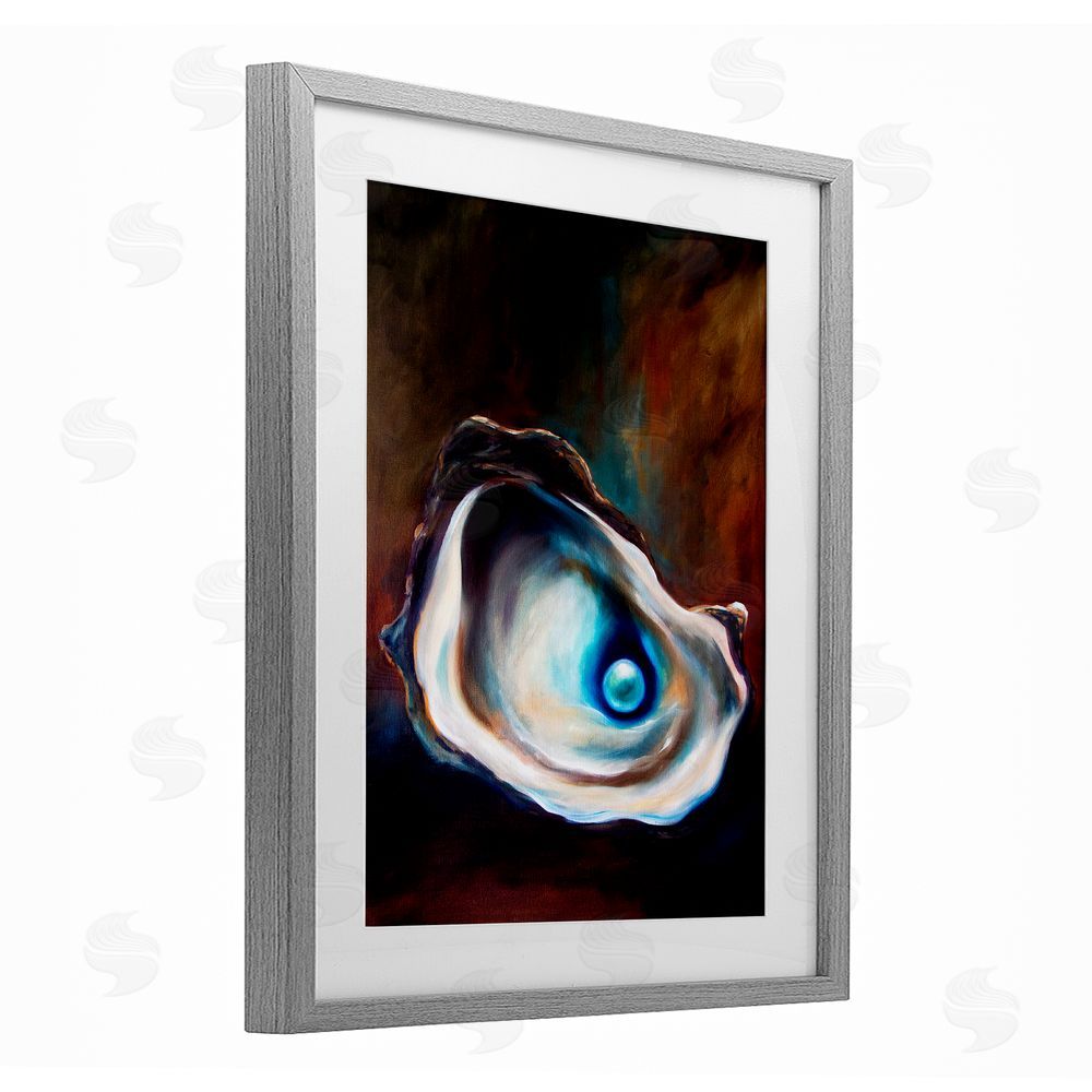 Mary Sparrow Hidden Treasure Pearl Gray Framed Print Under Glass with White Mat Wall Art