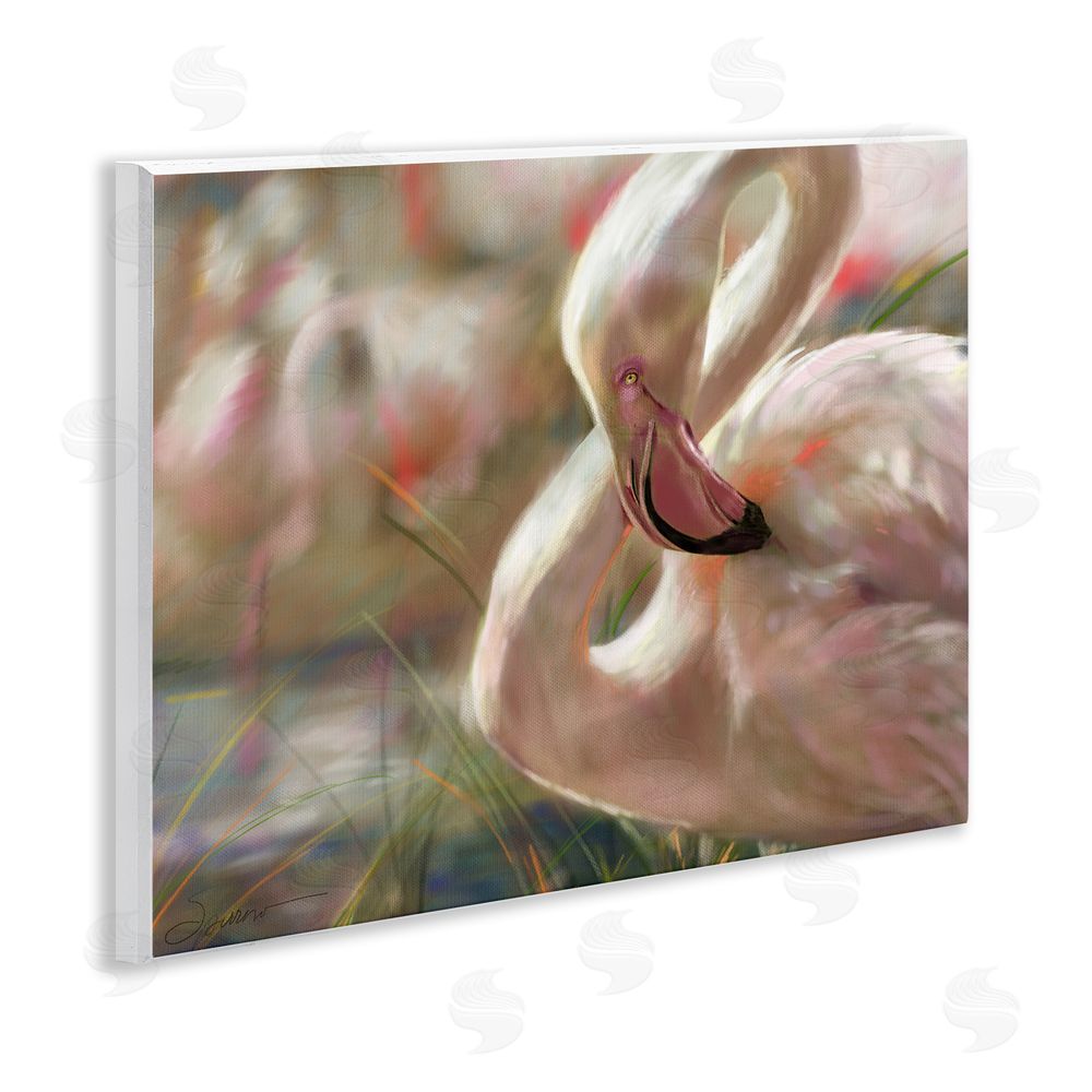 Mary Sparrow Preening Flamingo Sunset Wall Plaque Art Print