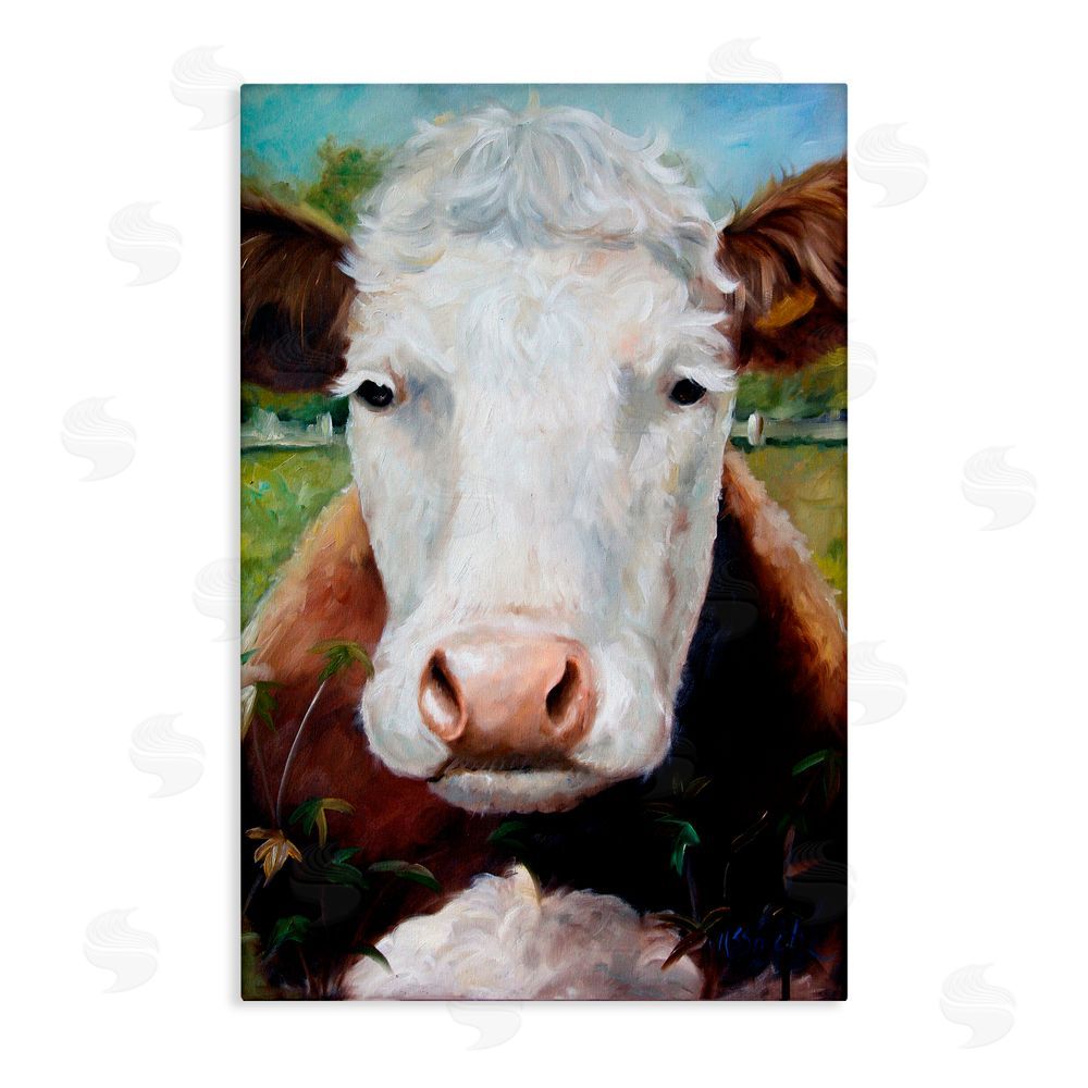 Mary Sparrow Bessie Cow Portrait Canvas Wall Art Print