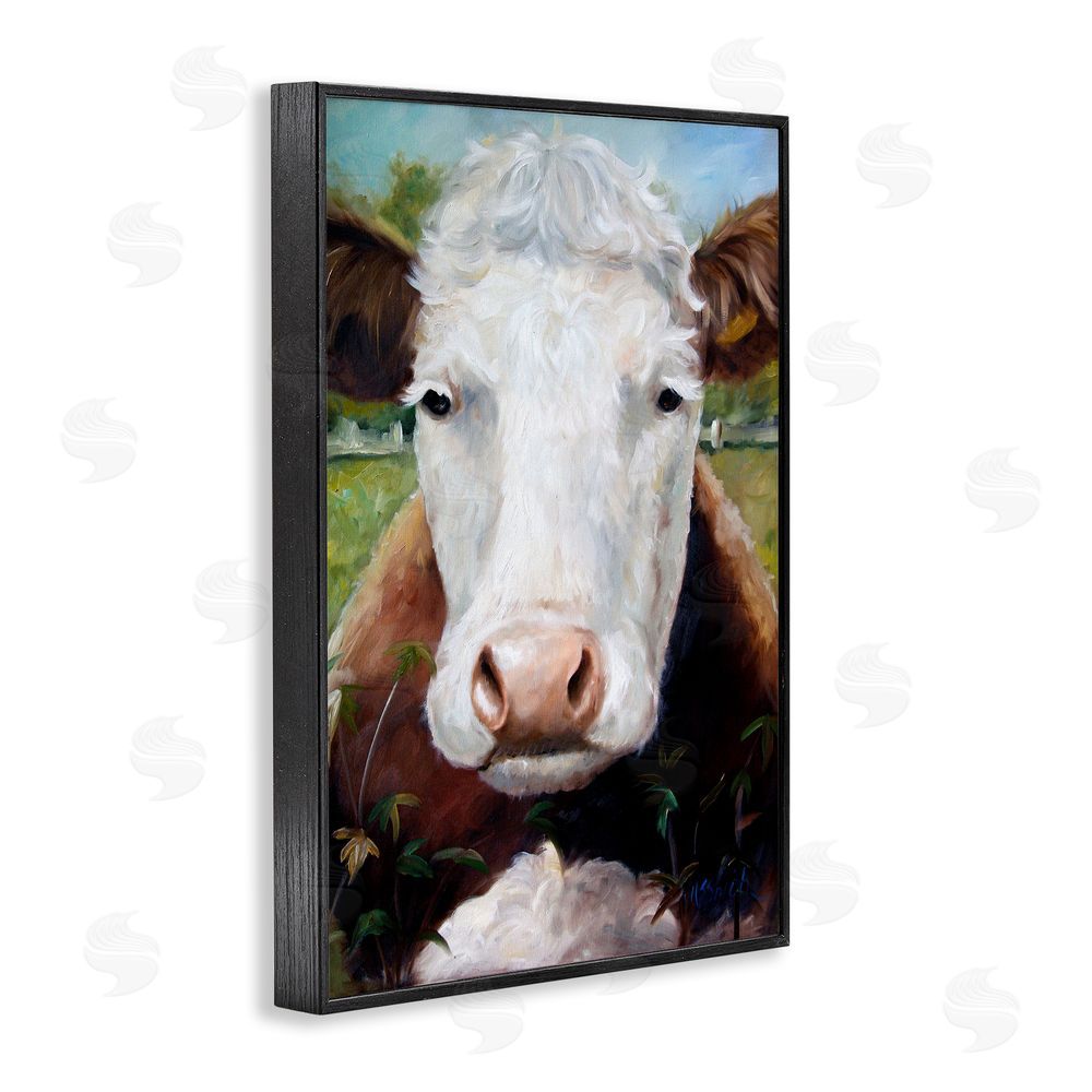 Mary Sparrow Bessie Cow Portrait Black Framed Giclee Wall Art Print