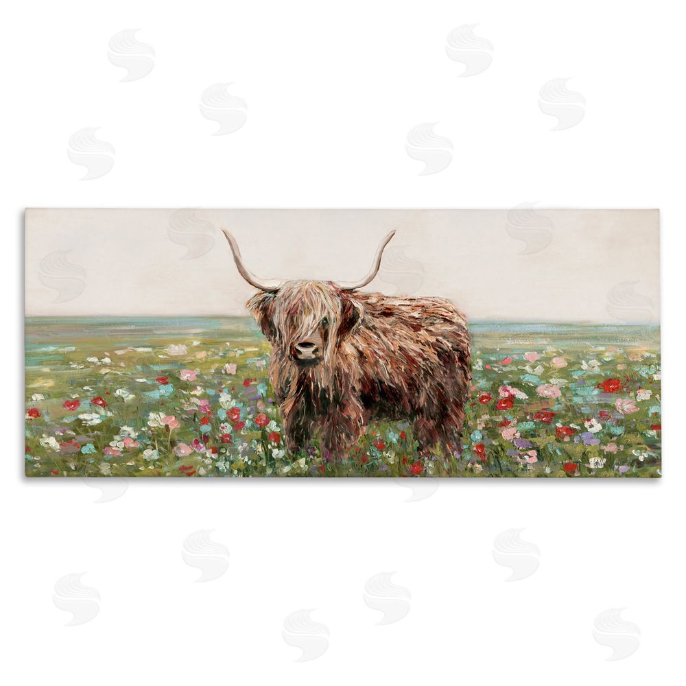 Sally Swatland Grazing In Poppy Field Stretched Canvas Wall Art Print